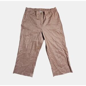 J. Jill Linen Stretch Pull-On‎ Cropped Capri Pants 16P/21 Chic Fall Autumn Core